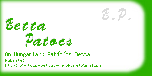 betta patocs business card